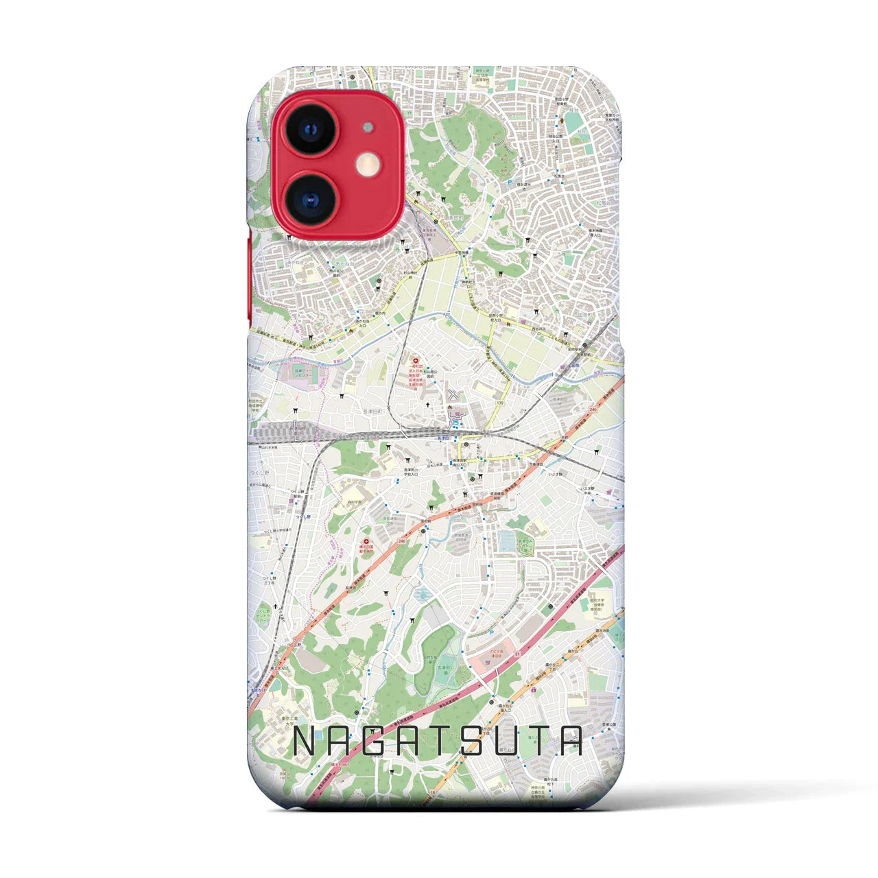 【長津田(神奈川県)】地図柄iPhoneケース(バックカバータイプ)