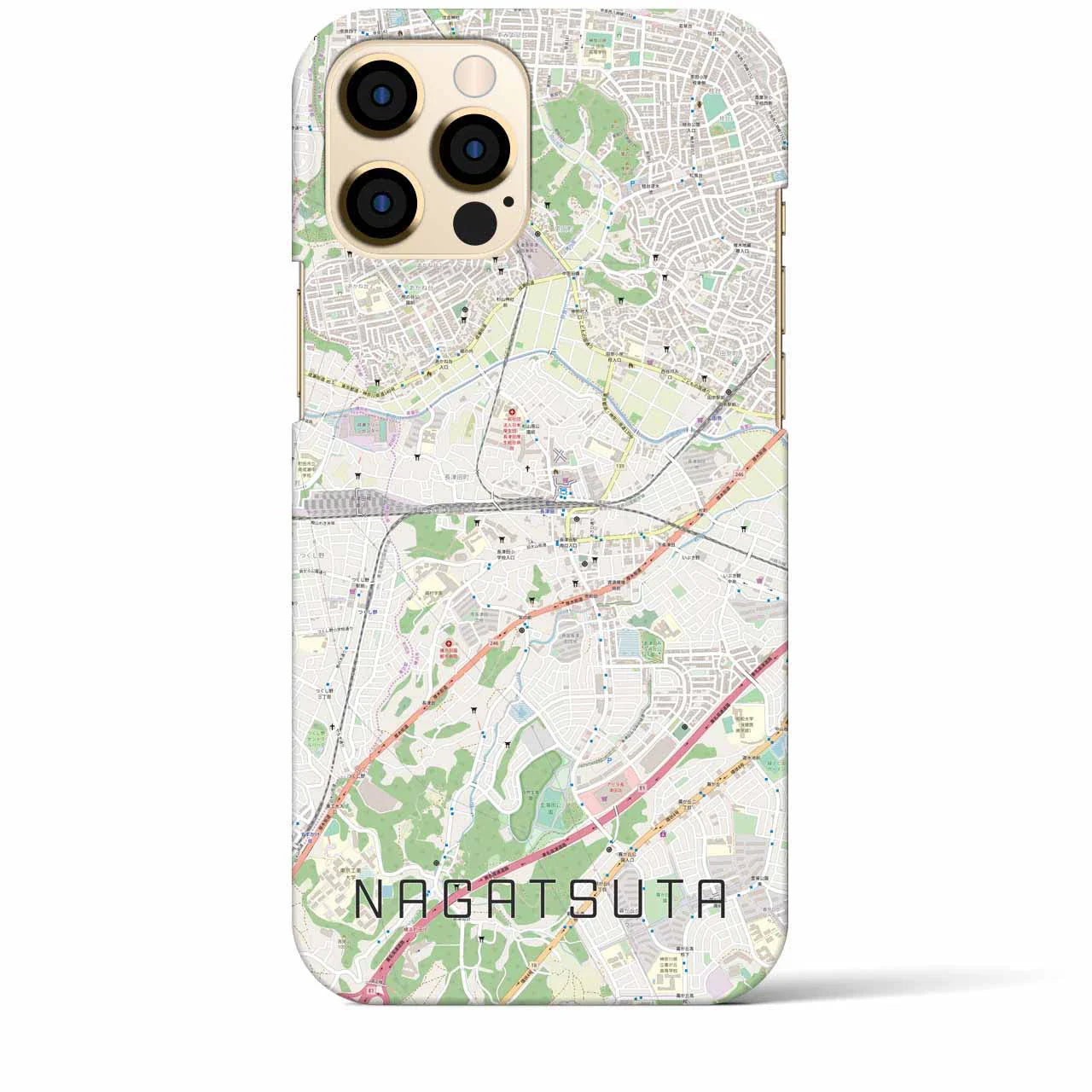 【長津田(神奈川県)】地図柄iPhoneケース(バックカバータイプ)