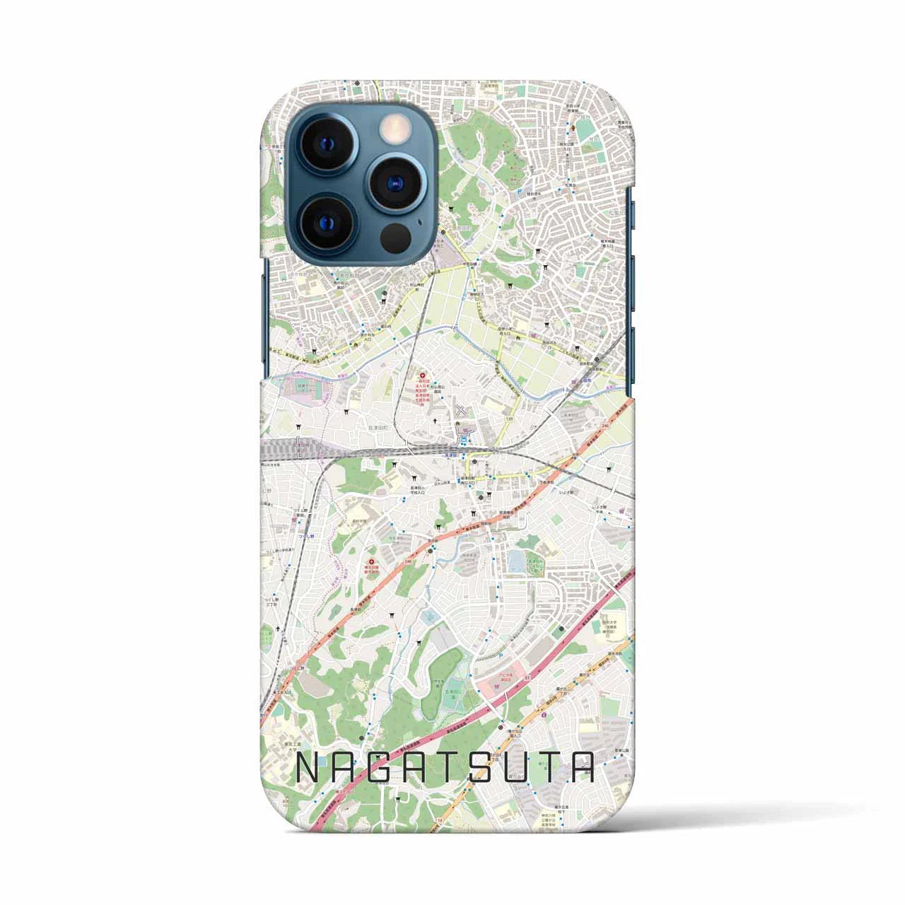 【長津田(神奈川県)】地図柄iPhoneケース(バックカバータイプ)