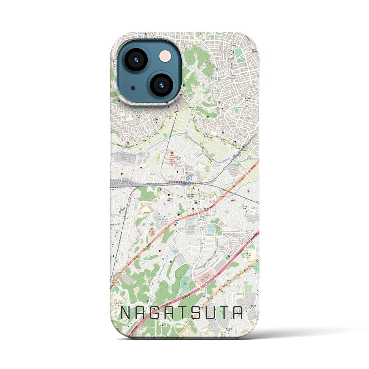 【長津田(神奈川県)】地図柄iPhoneケース(バックカバータイプ)