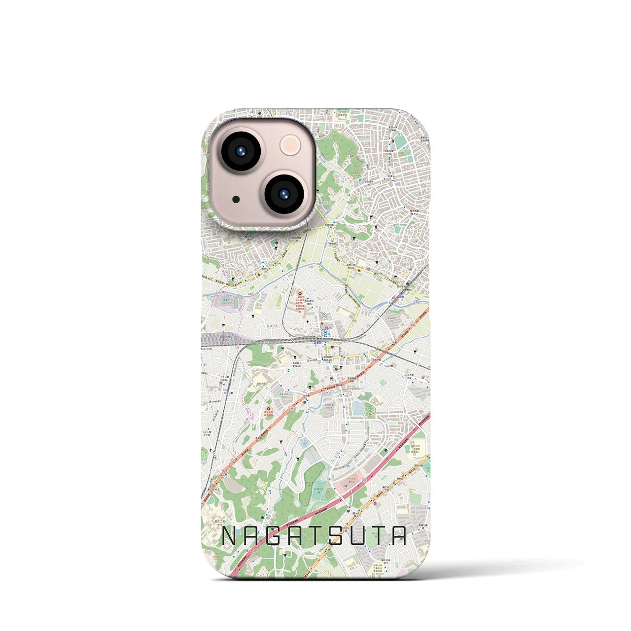【長津田(神奈川県)】地図柄iPhoneケース(バックカバータイプ)