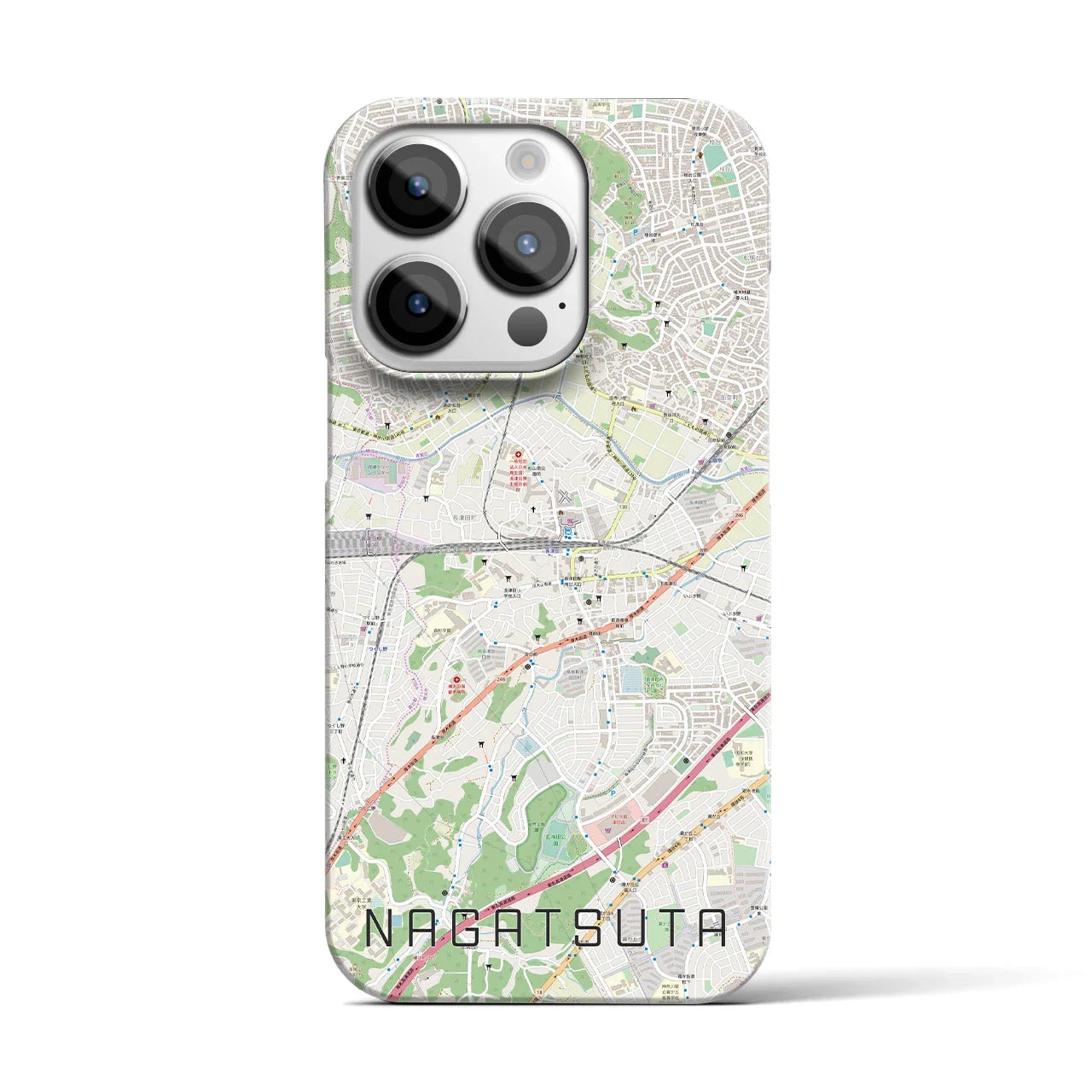 【長津田(神奈川県)】地図柄iPhoneケース(バックカバータイプ)