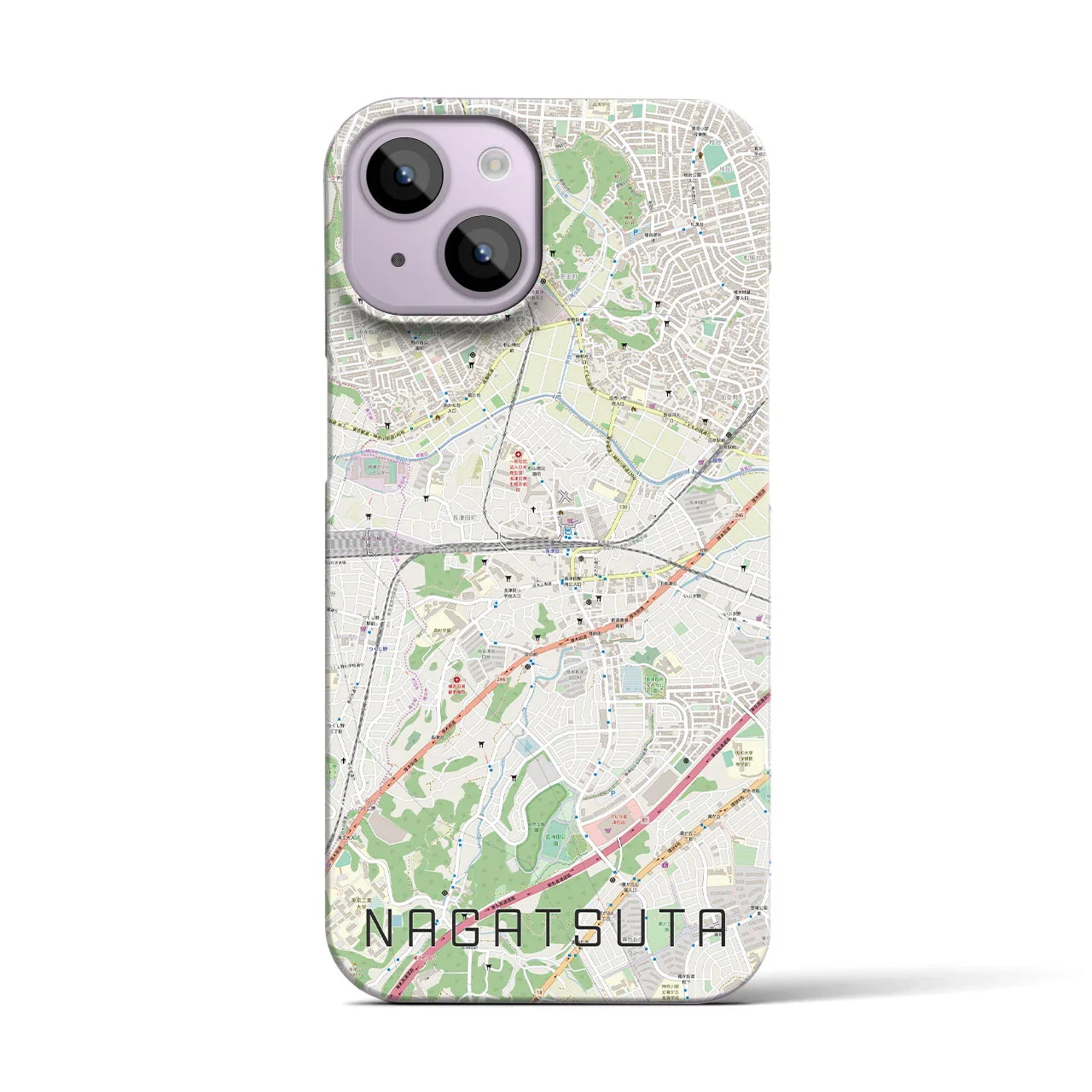 【長津田(神奈川県)】地図柄iPhoneケース(バックカバータイプ)
