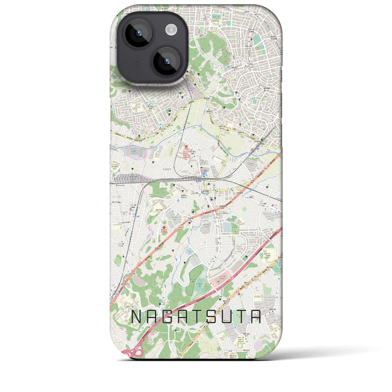 【長津田(神奈川県)】地図柄iPhoneケース(バックカバータイプ)