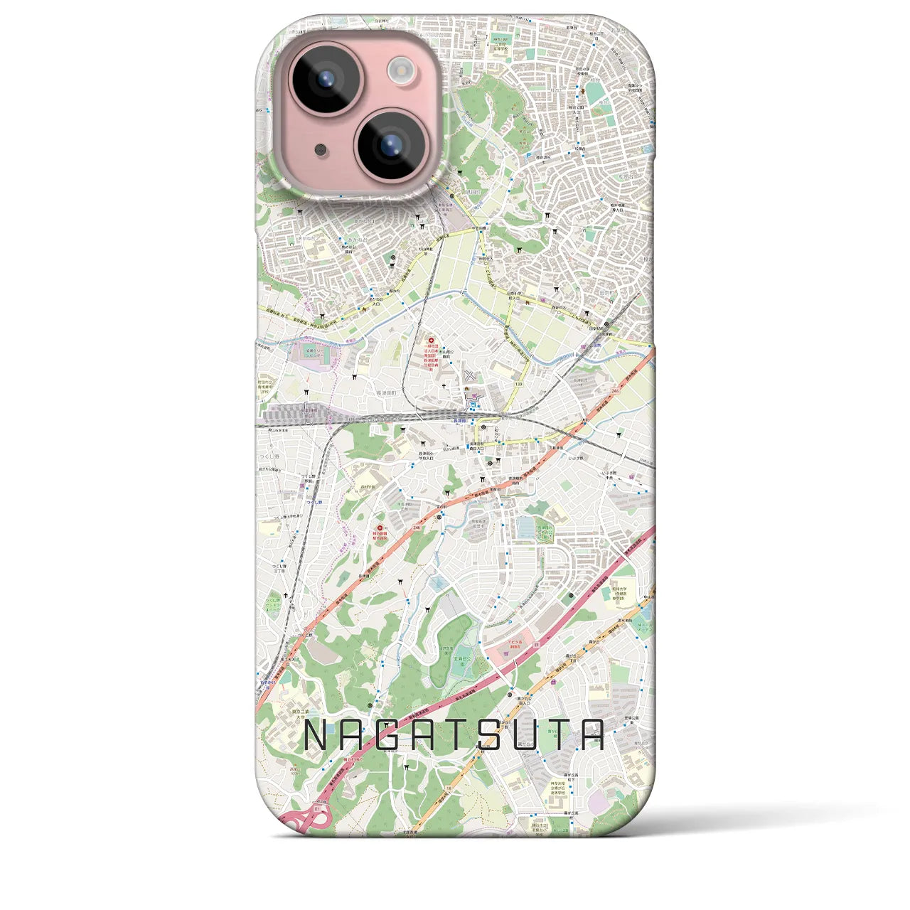 【長津田(神奈川県)】地図柄iPhoneケース(バックカバータイプ)