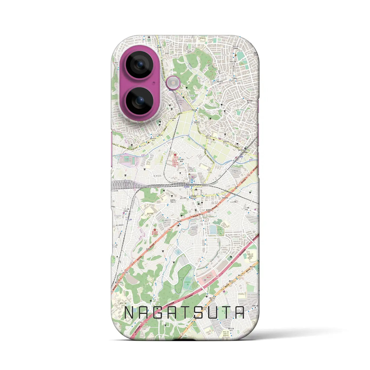 【長津田(神奈川県)】地図柄iPhoneケース(バックカバータイプ)