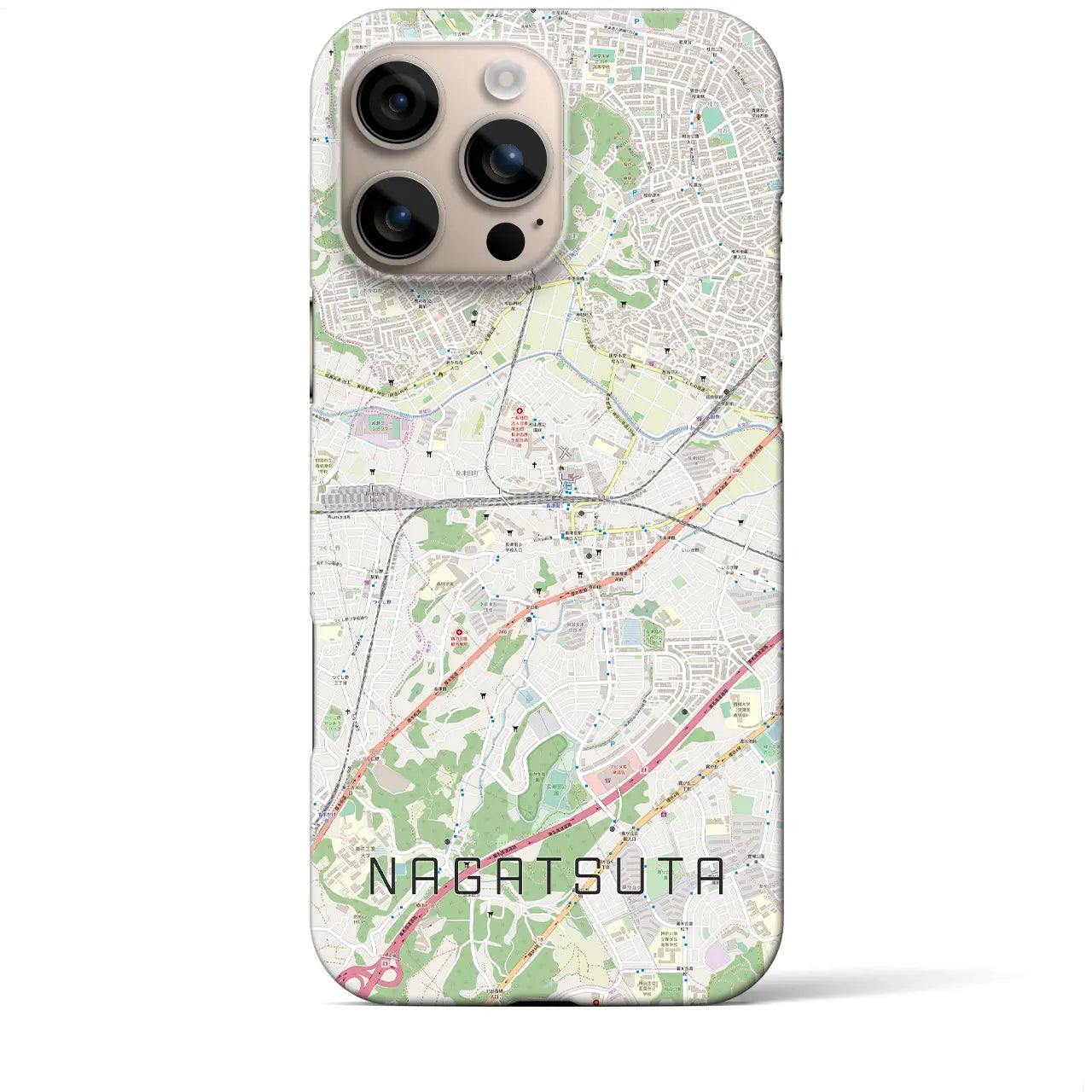 【長津田(神奈川県)】地図柄iPhoneケース(バックカバータイプ)