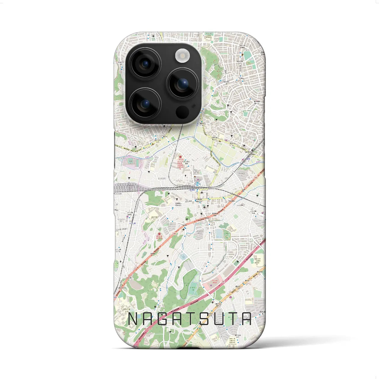 【長津田(神奈川県)】地図柄iPhoneケース(バックカバータイプ)
