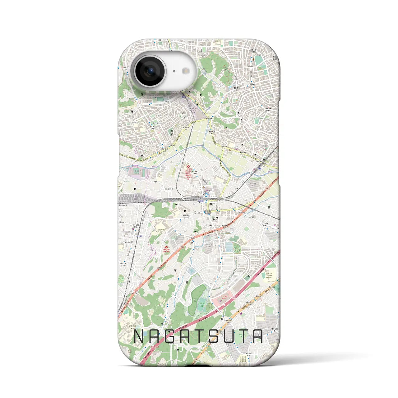 【長津田(神奈川県)】地図柄iPhoneケース(バックカバータイプ)