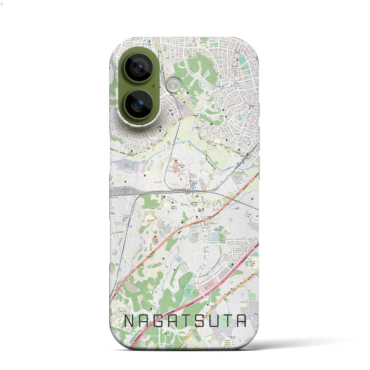 【長津田(神奈川県)】地図柄iPhoneケース(バックカバータイプ)