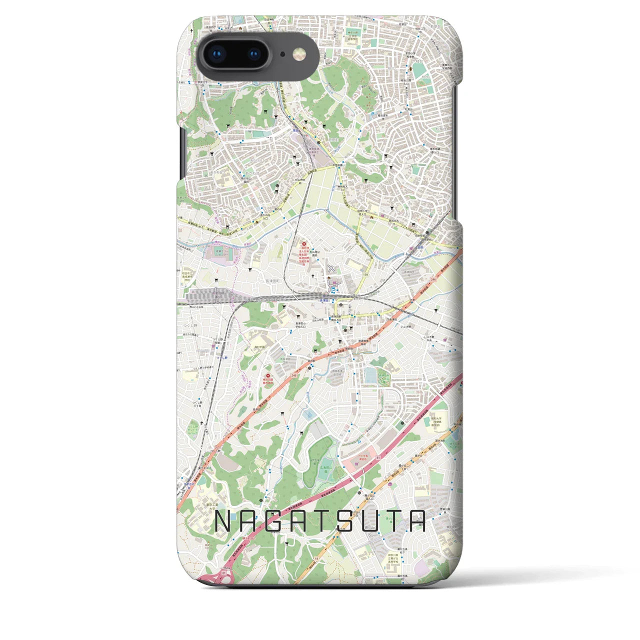 【長津田(神奈川県)】地図柄iPhoneケース(バックカバータイプ)