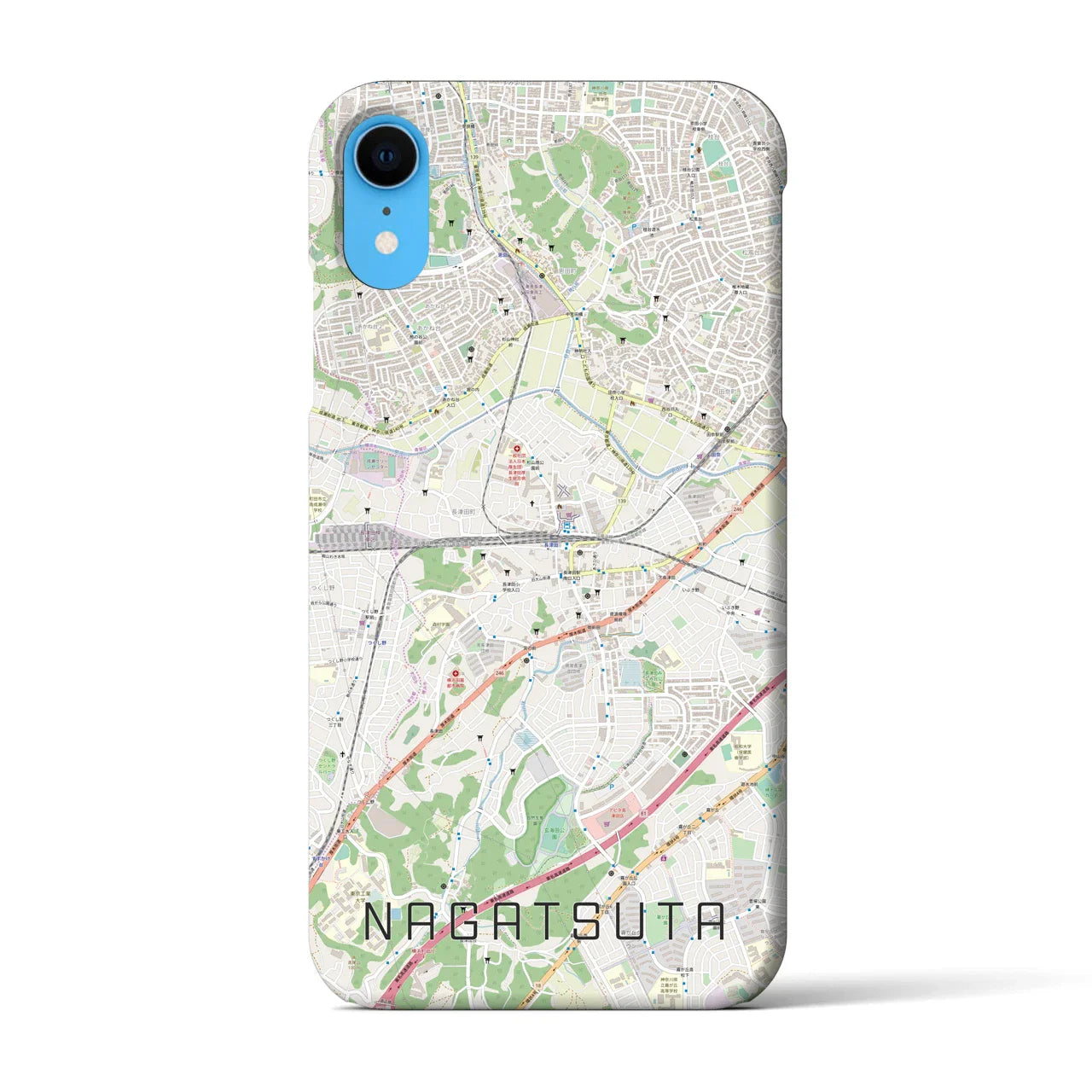 【長津田(神奈川県)】地図柄iPhoneケース(バックカバータイプ)