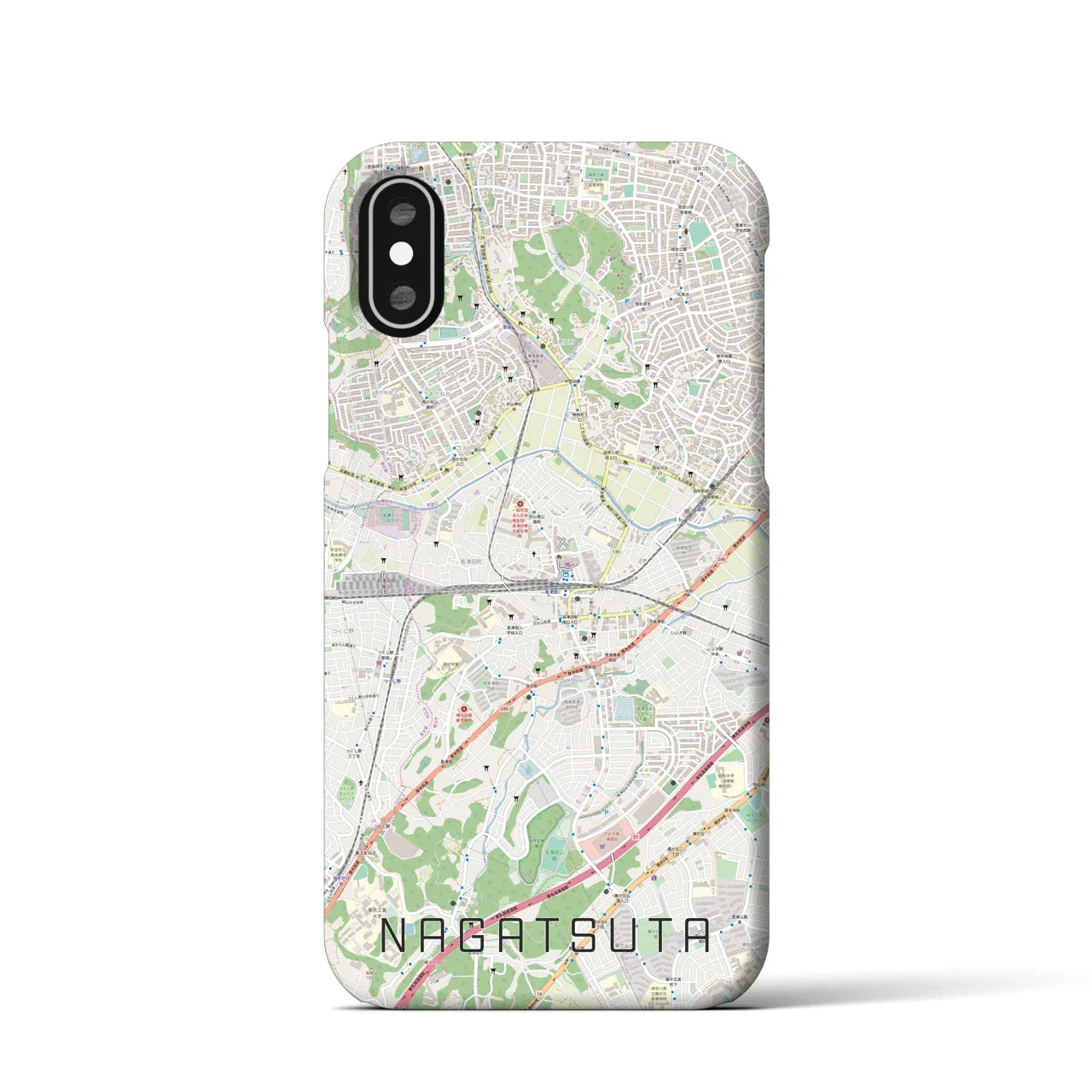 【長津田(神奈川県)】地図柄iPhoneケース(バックカバータイプ)