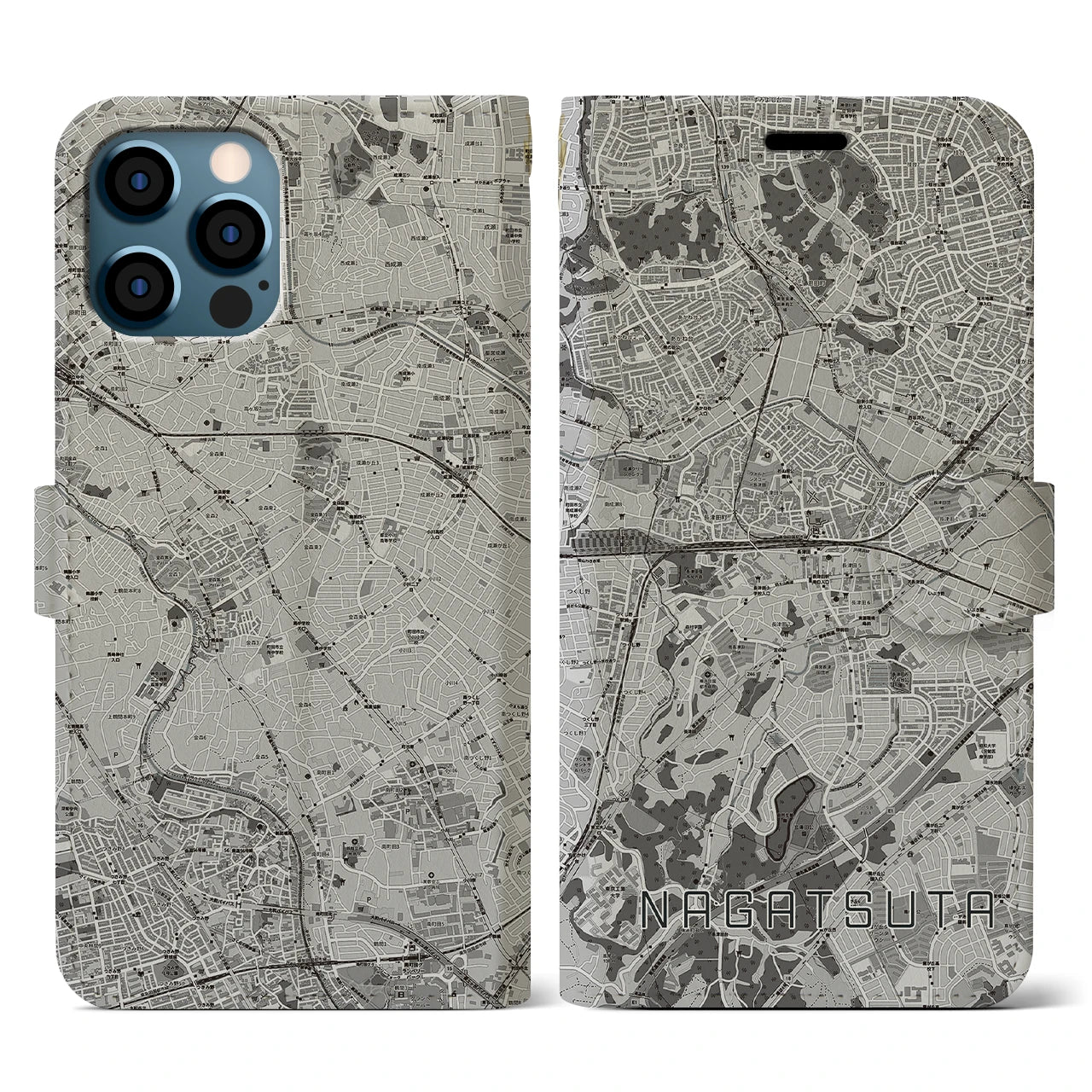 【長津田(神奈川県)】地図柄iPhoneケース(手帳タイプ)