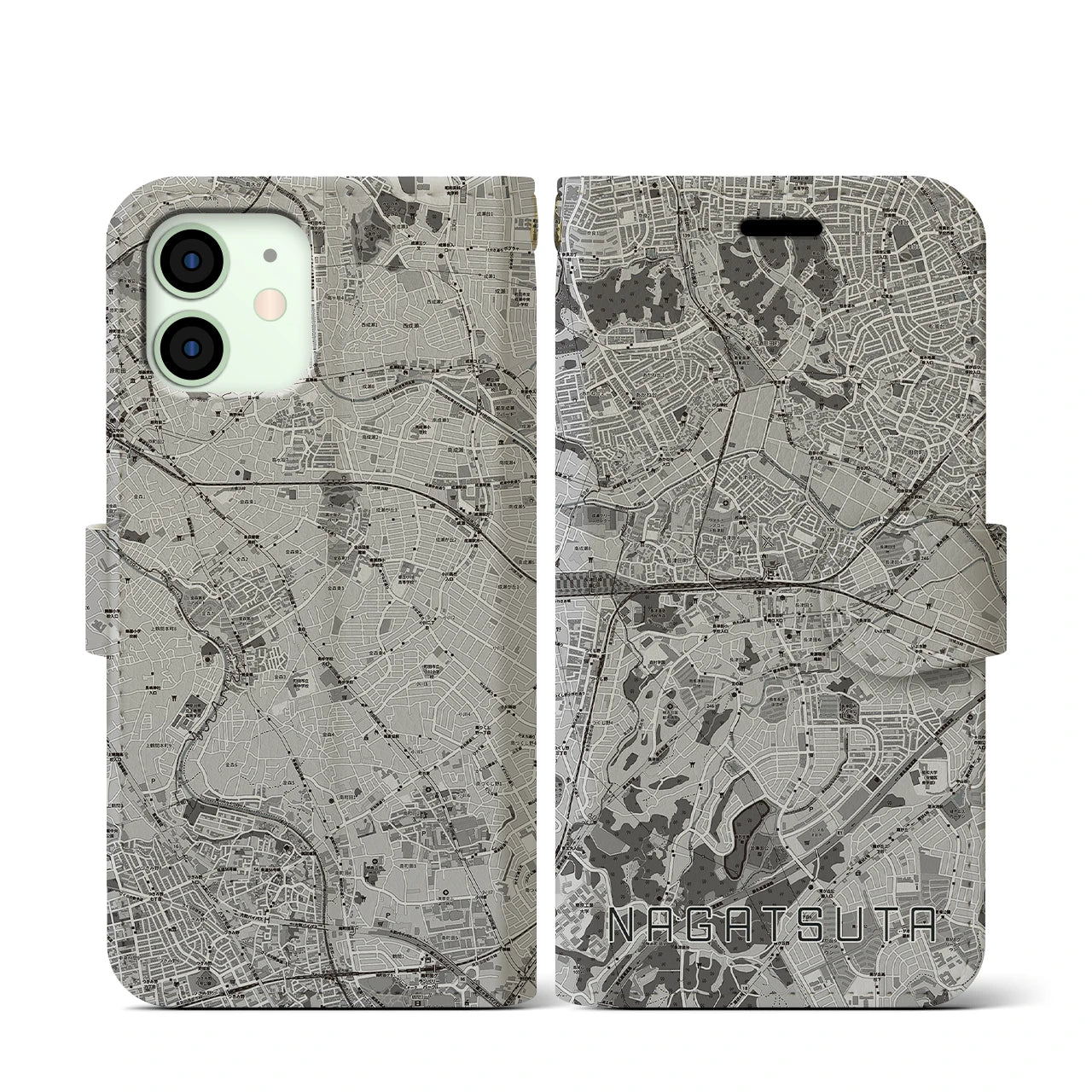 【長津田(神奈川県)】地図柄iPhoneケース(手帳タイプ)