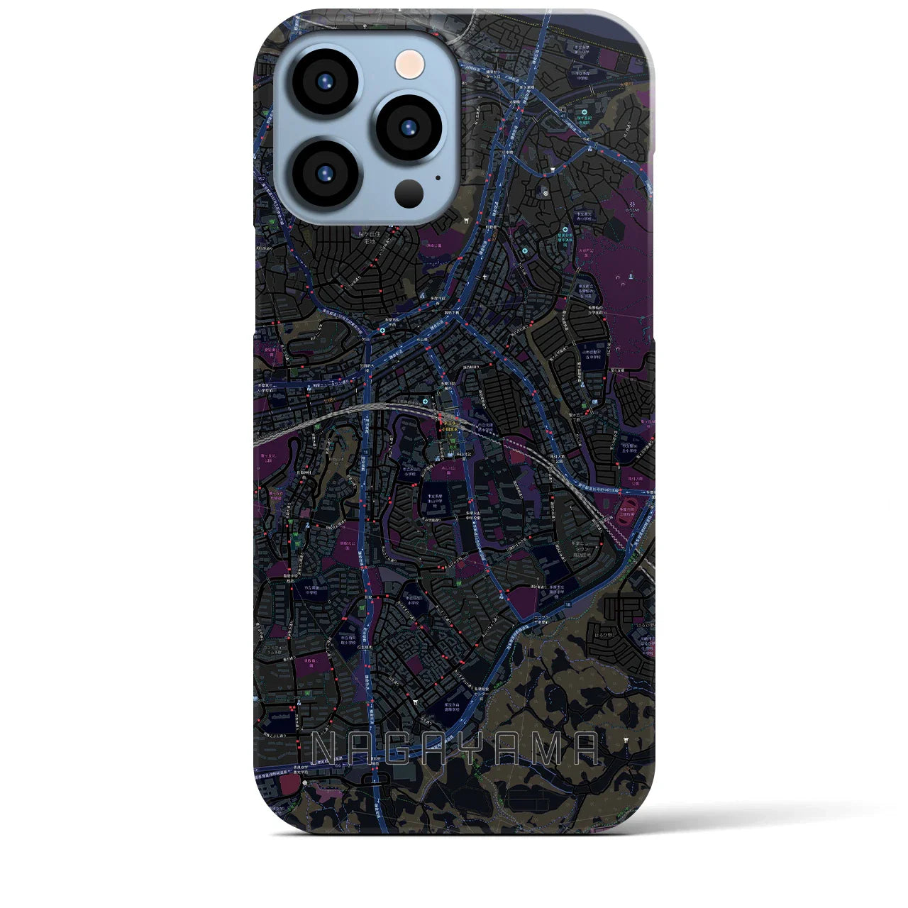 【永山(東京都)】地図柄iPhoneケース(バックカバータイプ)