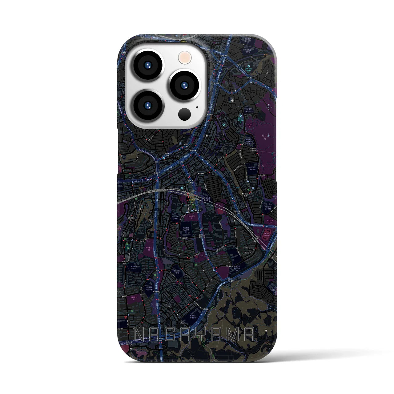 【永山(東京都)】地図柄iPhoneケース(バックカバータイプ)
