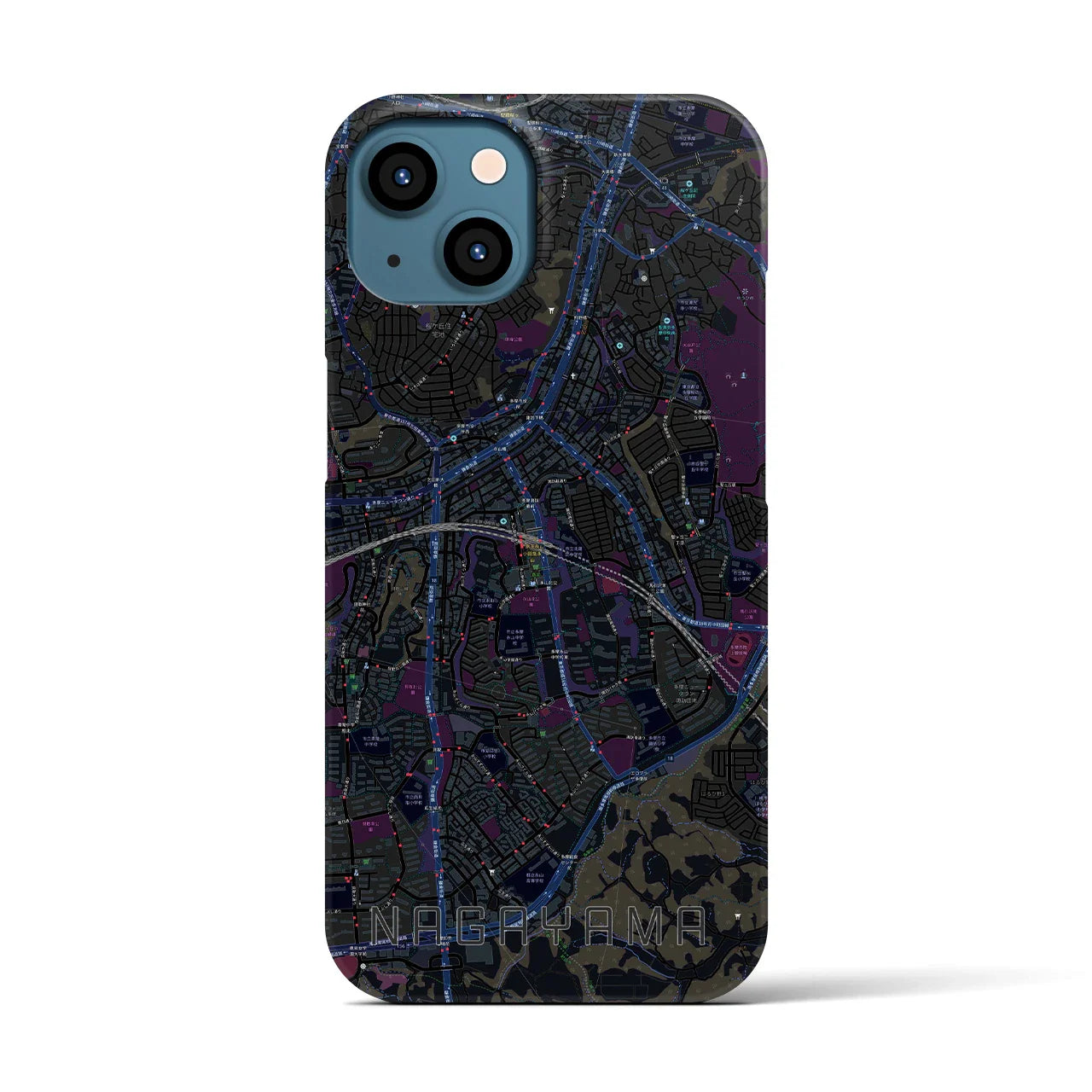 【永山(東京都)】地図柄iPhoneケース(バックカバータイプ)