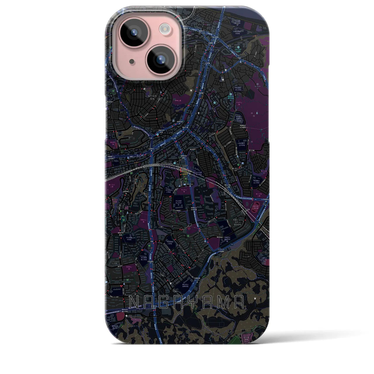 【永山(東京都)】地図柄iPhoneケース(バックカバータイプ)