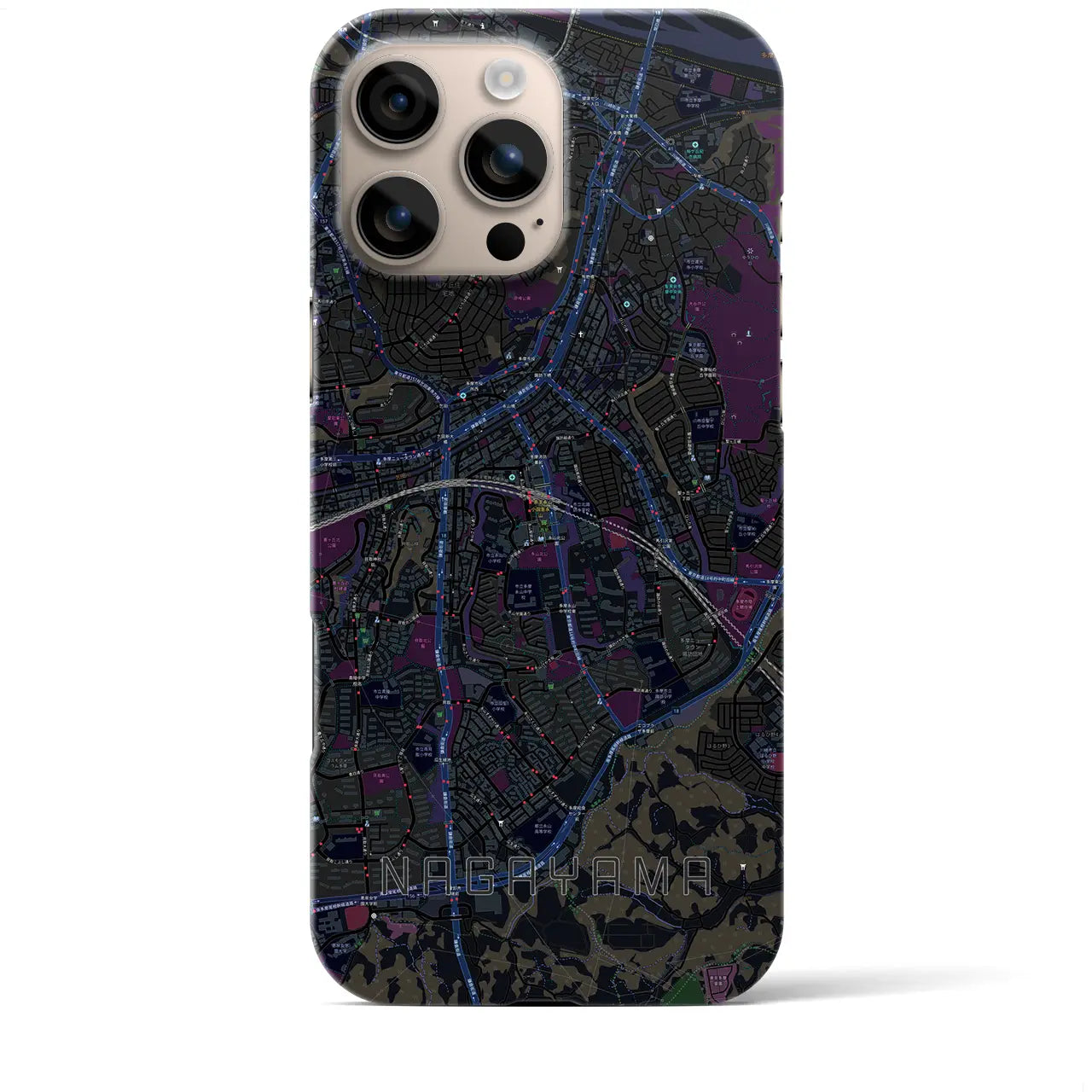 【永山(東京都)】地図柄iPhoneケース(バックカバータイプ)