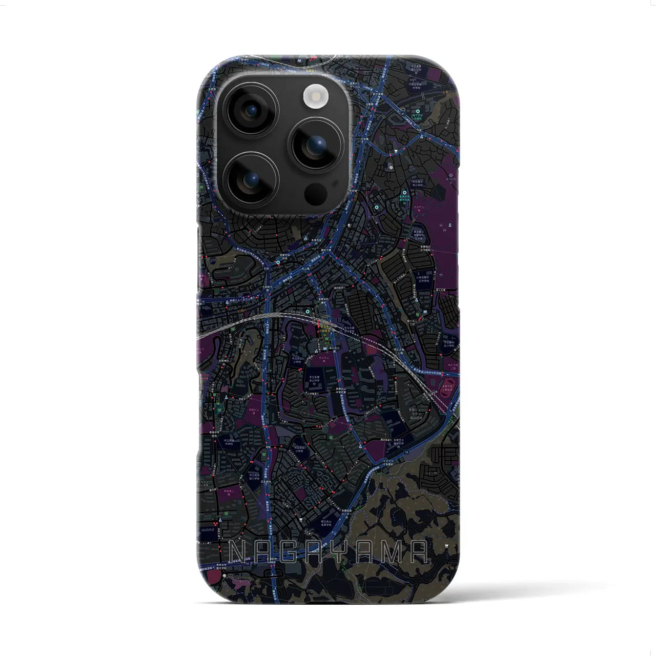 【永山(東京都)】地図柄iPhoneケース(バックカバータイプ)