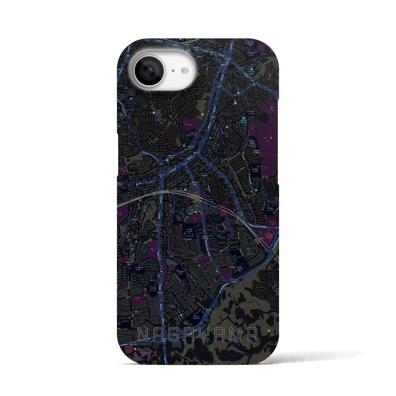 【永山(東京都)】地図柄iPhoneケース(バックカバータイプ)