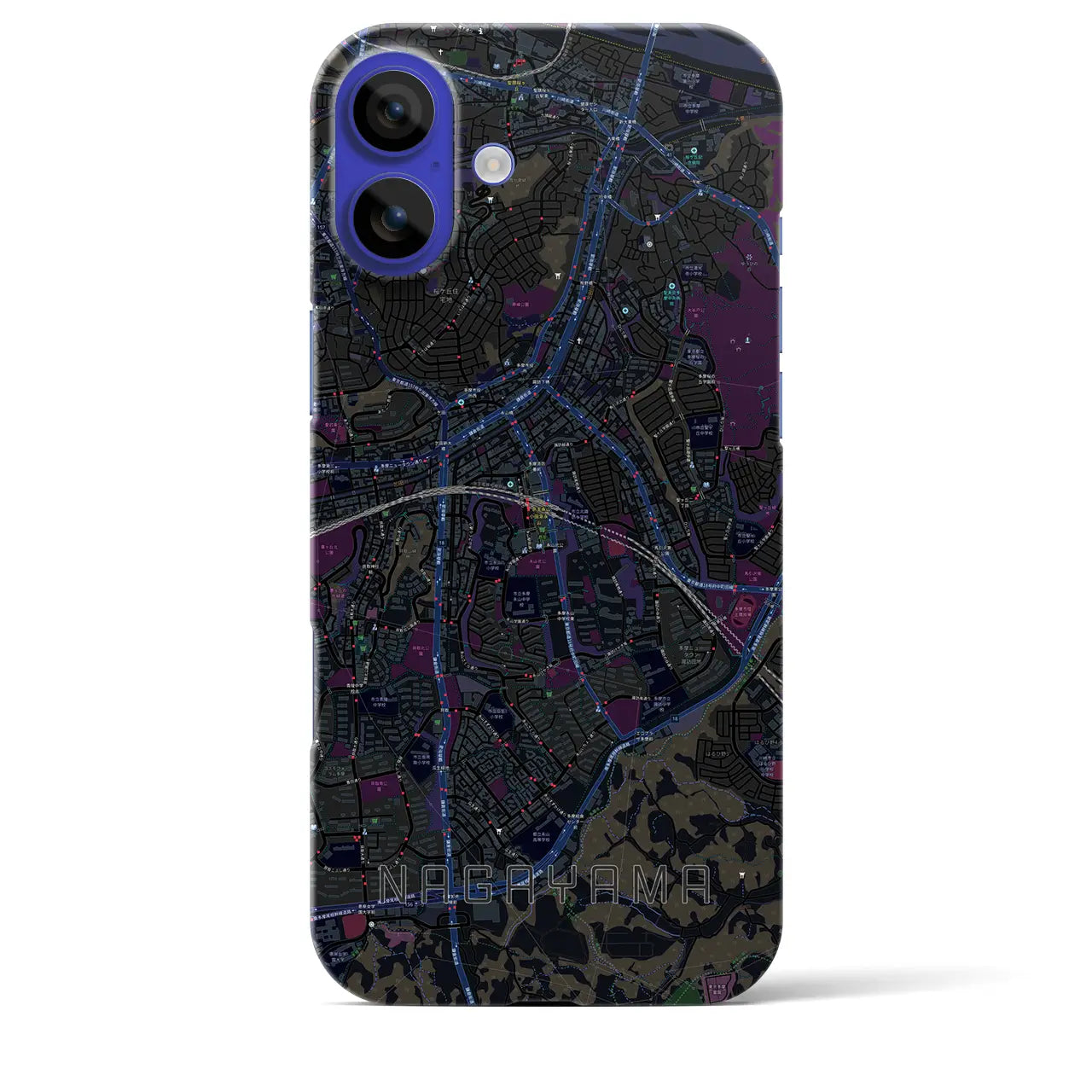 【永山(東京都)】地図柄iPhoneケース(バックカバータイプ)
