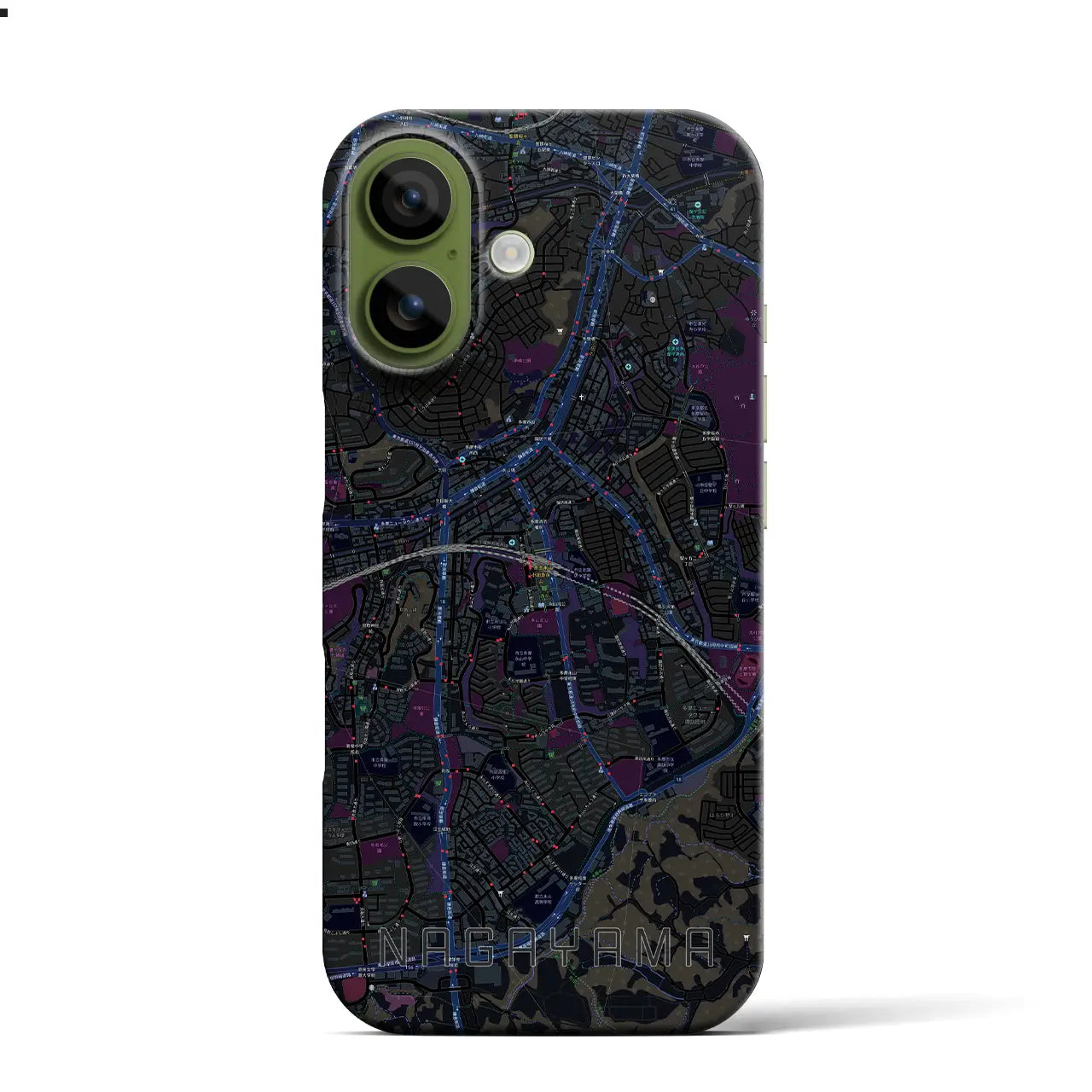 【永山(東京都)】地図柄iPhoneケース(バックカバータイプ)