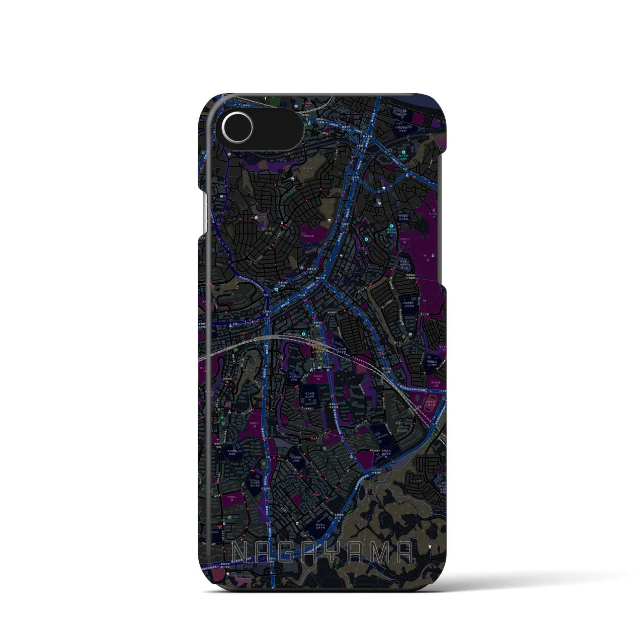 【永山(東京都)】地図柄iPhoneケース(バックカバータイプ)