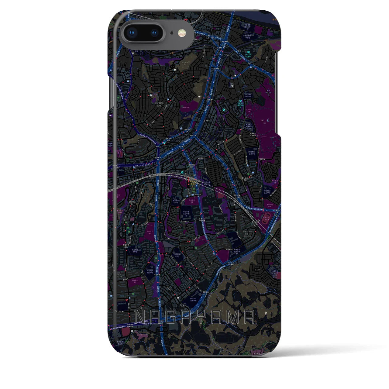 【永山(東京都)】地図柄iPhoneケース(バックカバータイプ)
