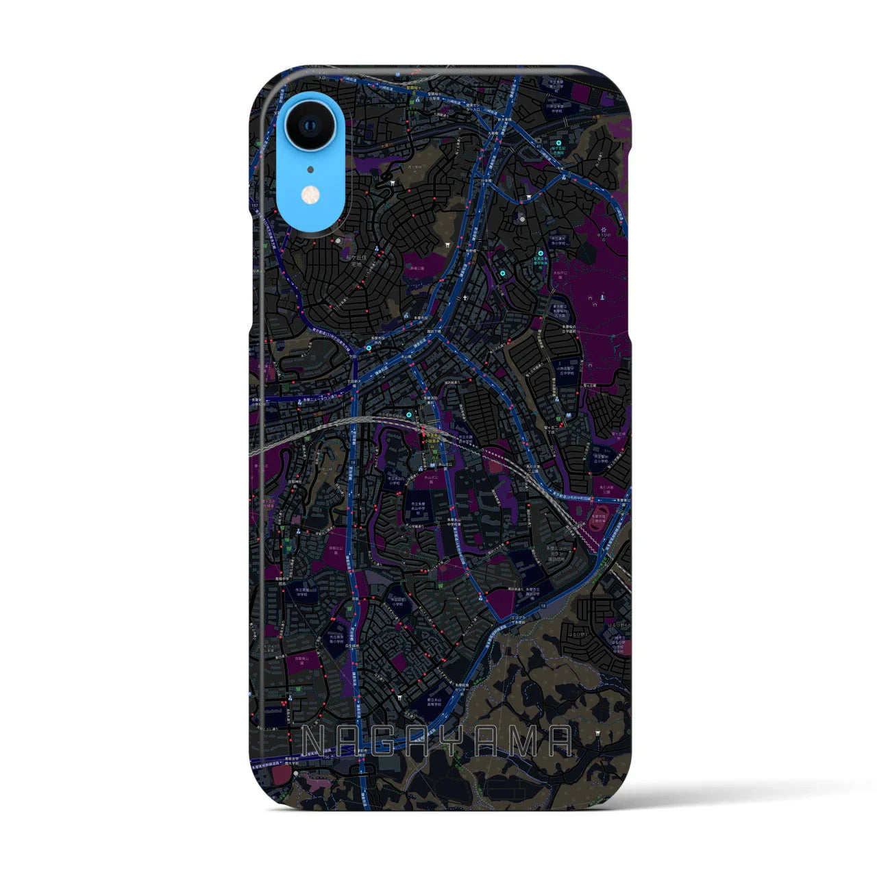 【永山(東京都)】地図柄iPhoneケース(バックカバータイプ)