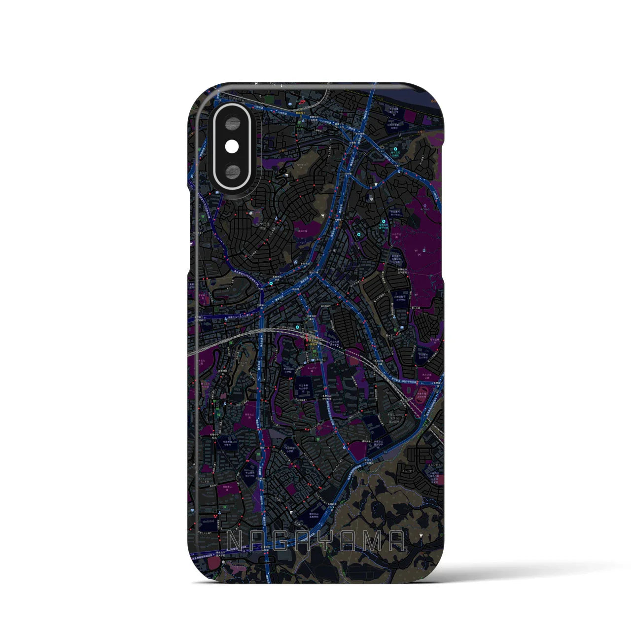 【永山(東京都)】地図柄iPhoneケース(バックカバータイプ)