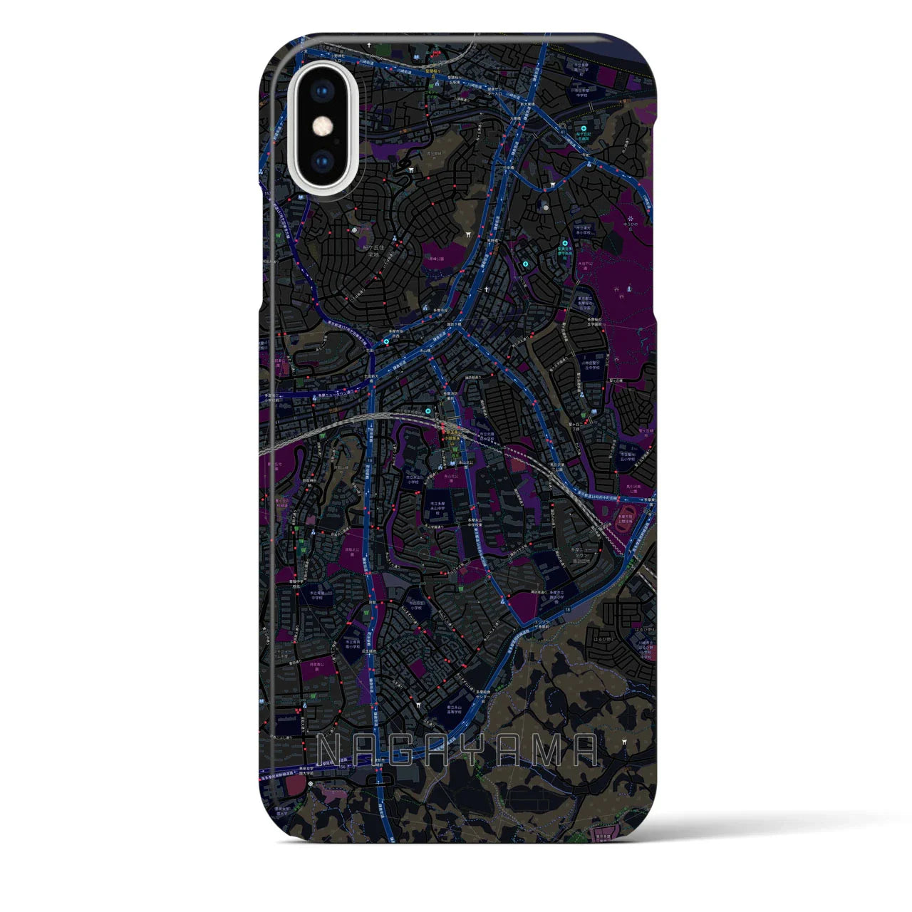 【永山(東京都)】地図柄iPhoneケース(バックカバータイプ)