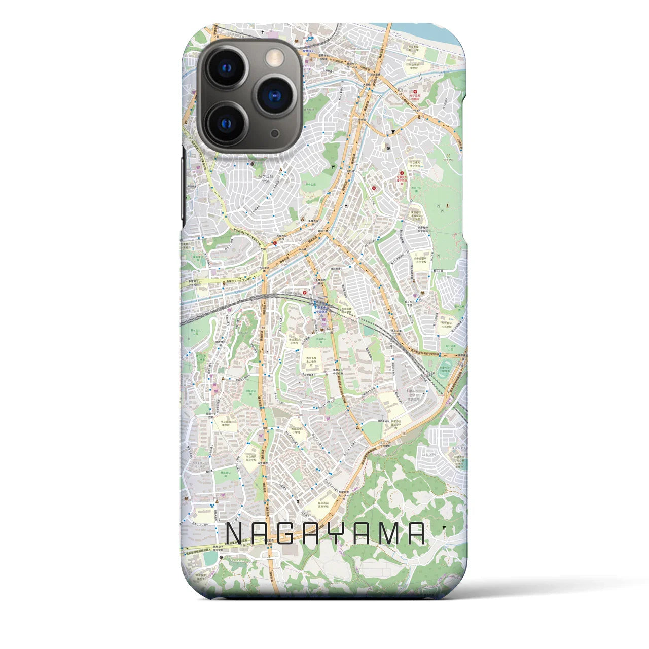 【永山(東京都)】地図柄iPhoneケース(バックカバータイプ)