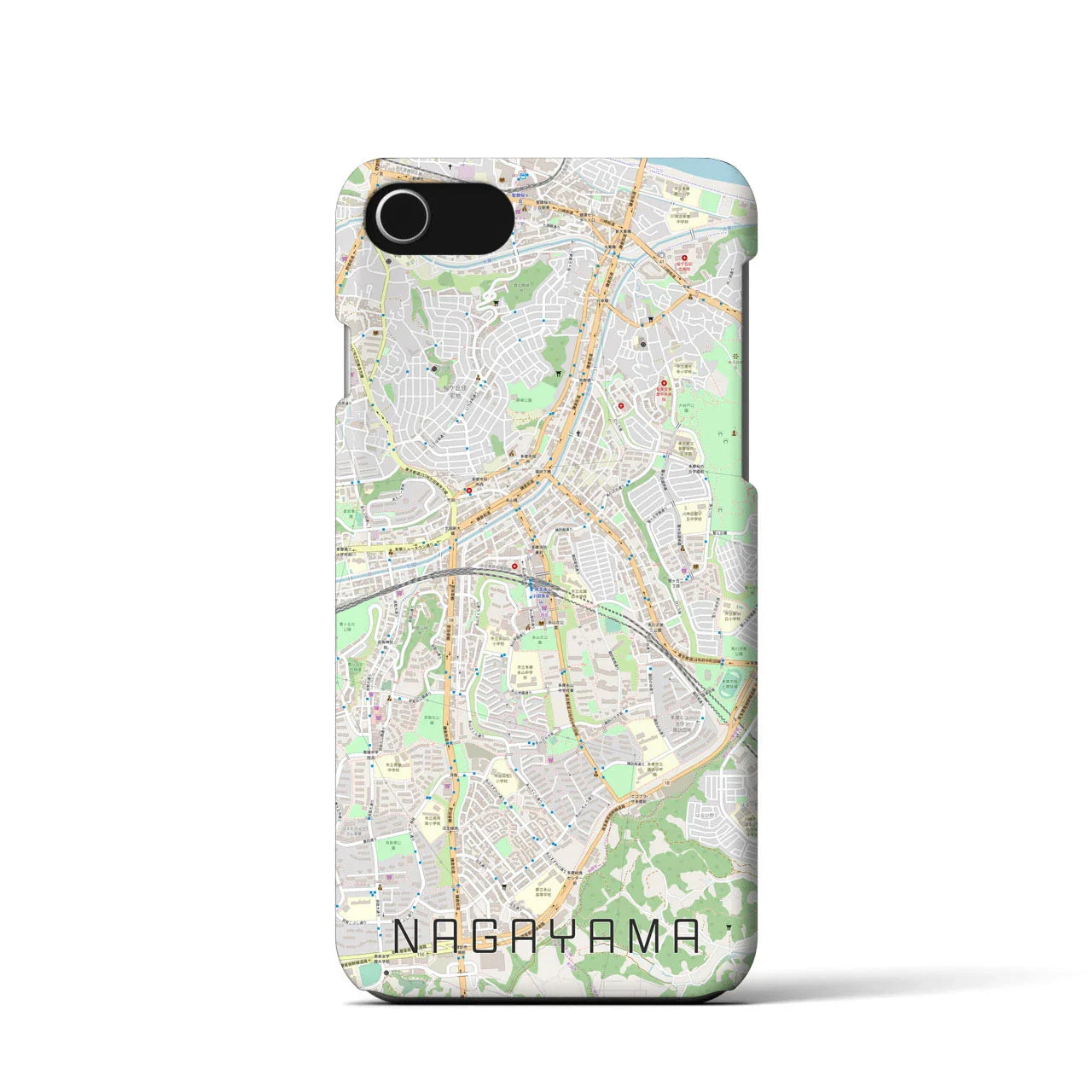 【永山(東京都)】地図柄iPhoneケース(バックカバータイプ)