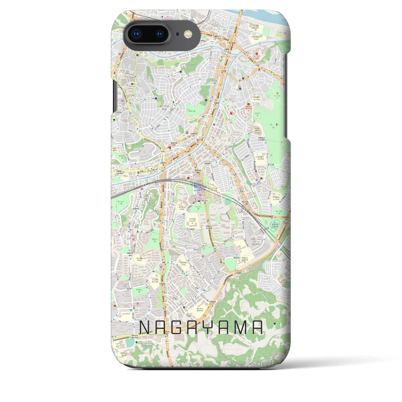 【永山(東京都)】地図柄iPhoneケース(バックカバータイプ)