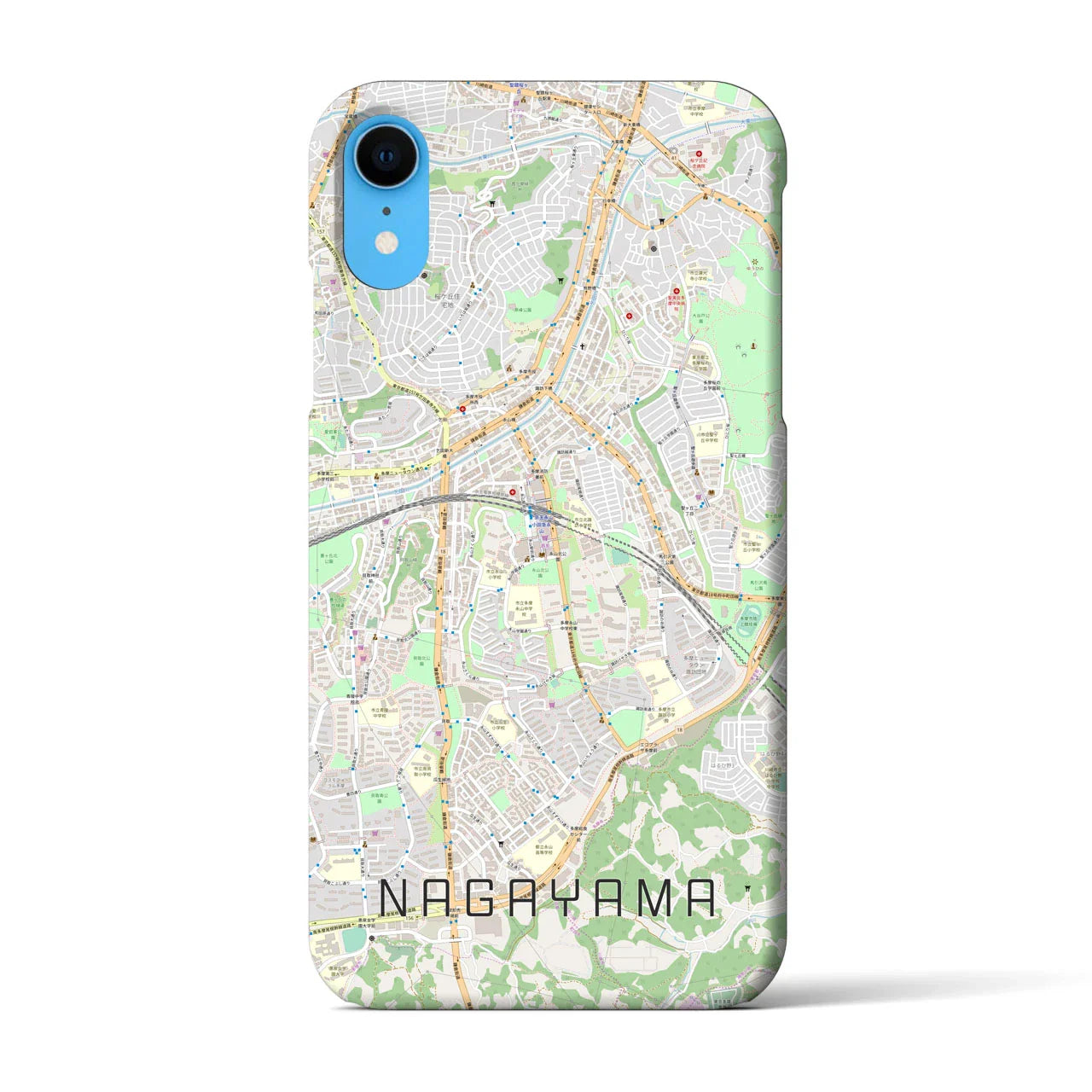 【永山(東京都)】地図柄iPhoneケース(バックカバータイプ)