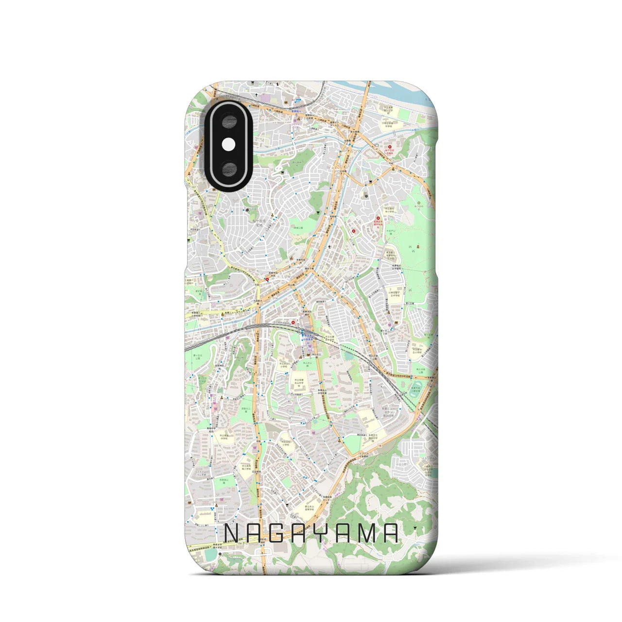 【永山(東京都)】地図柄iPhoneケース(バックカバータイプ)