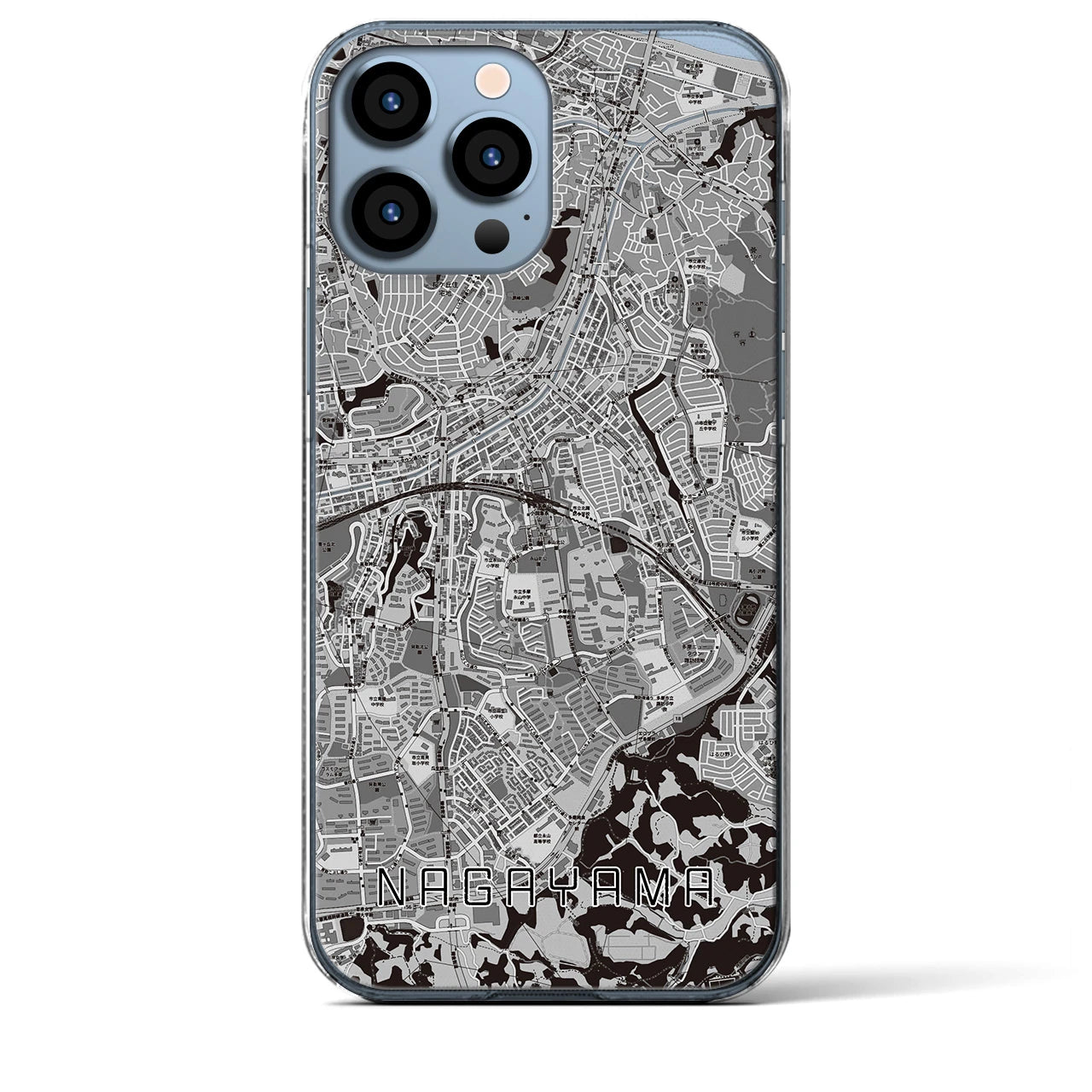 【永山(東京都)】地図柄iPhoneケース(クリアタイプ)