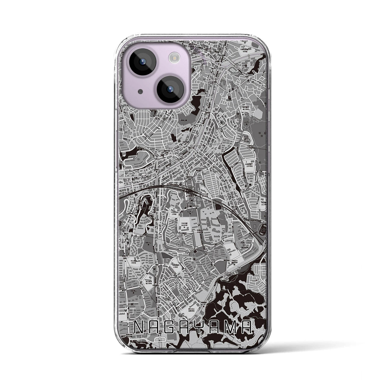 【永山(東京都)】地図柄iPhoneケース(クリアタイプ)