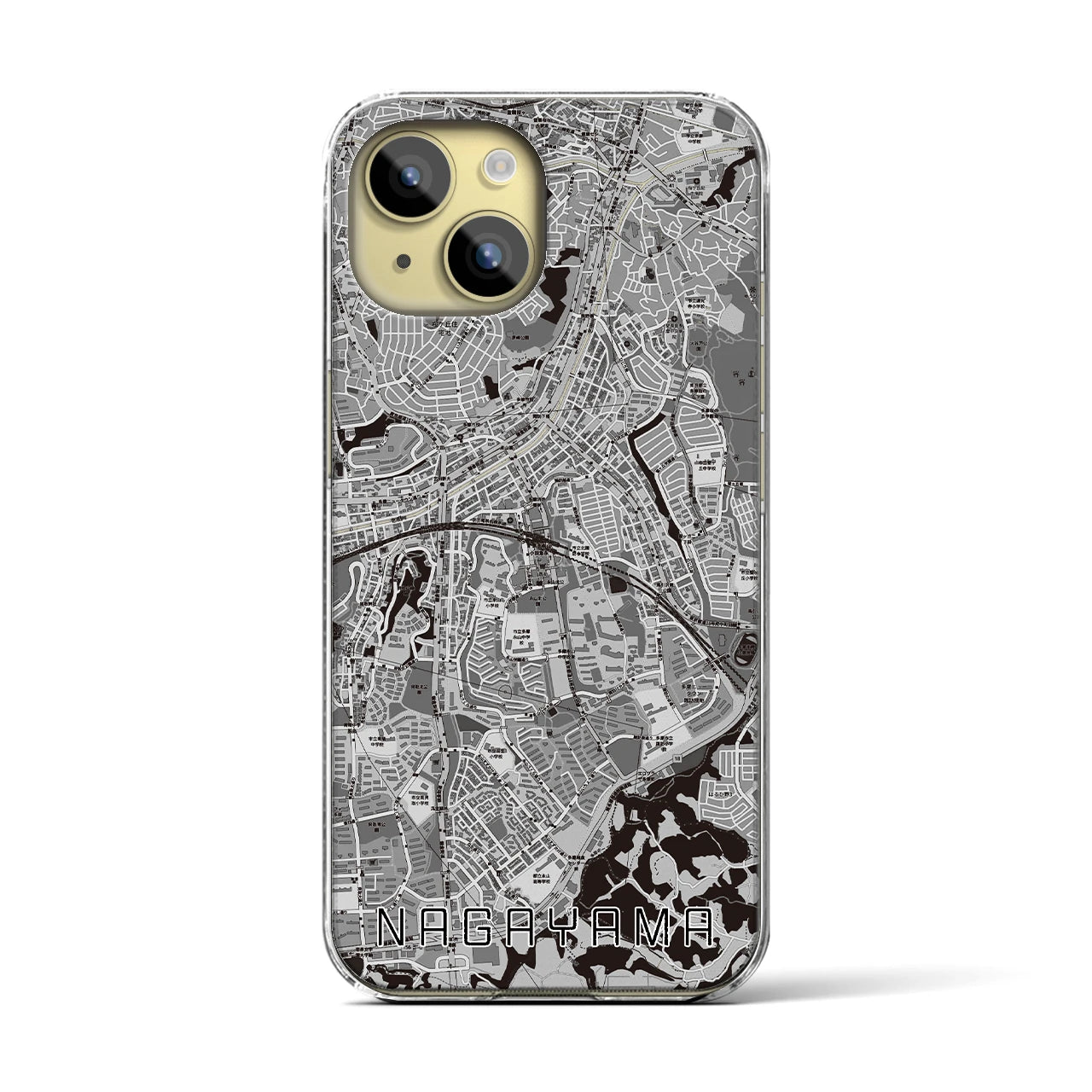 【永山(東京都)】地図柄iPhoneケース(クリアタイプ)