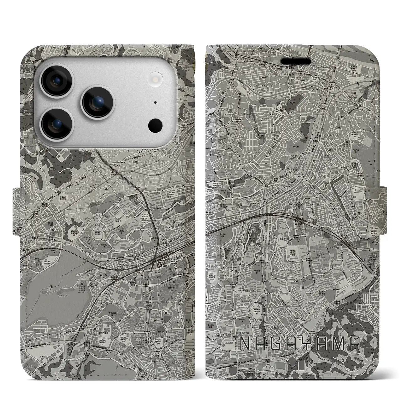 【永山(東京都)】地図柄iPhoneケース(手帳タイプ)