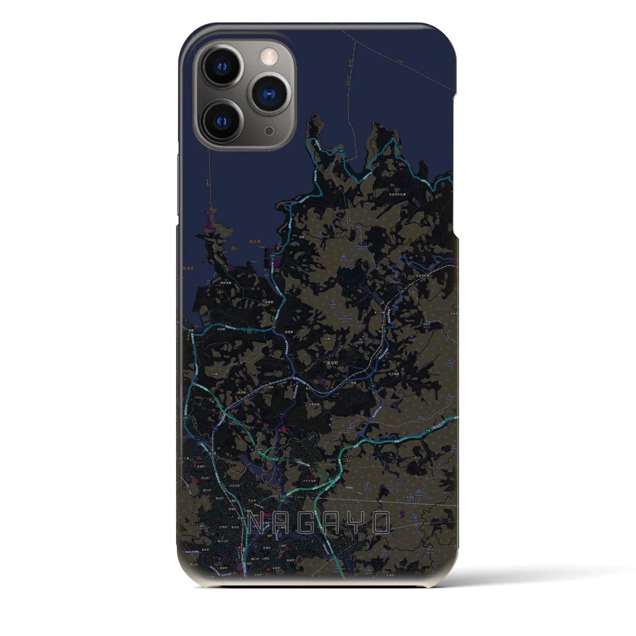 【長与(長崎県)】地図柄iPhoneケース(バックカバータイプ)