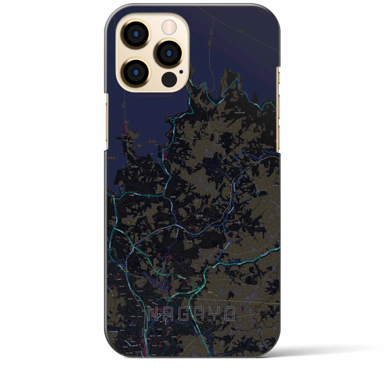 【長与(長崎県)】地図柄iPhoneケース(バックカバータイプ)