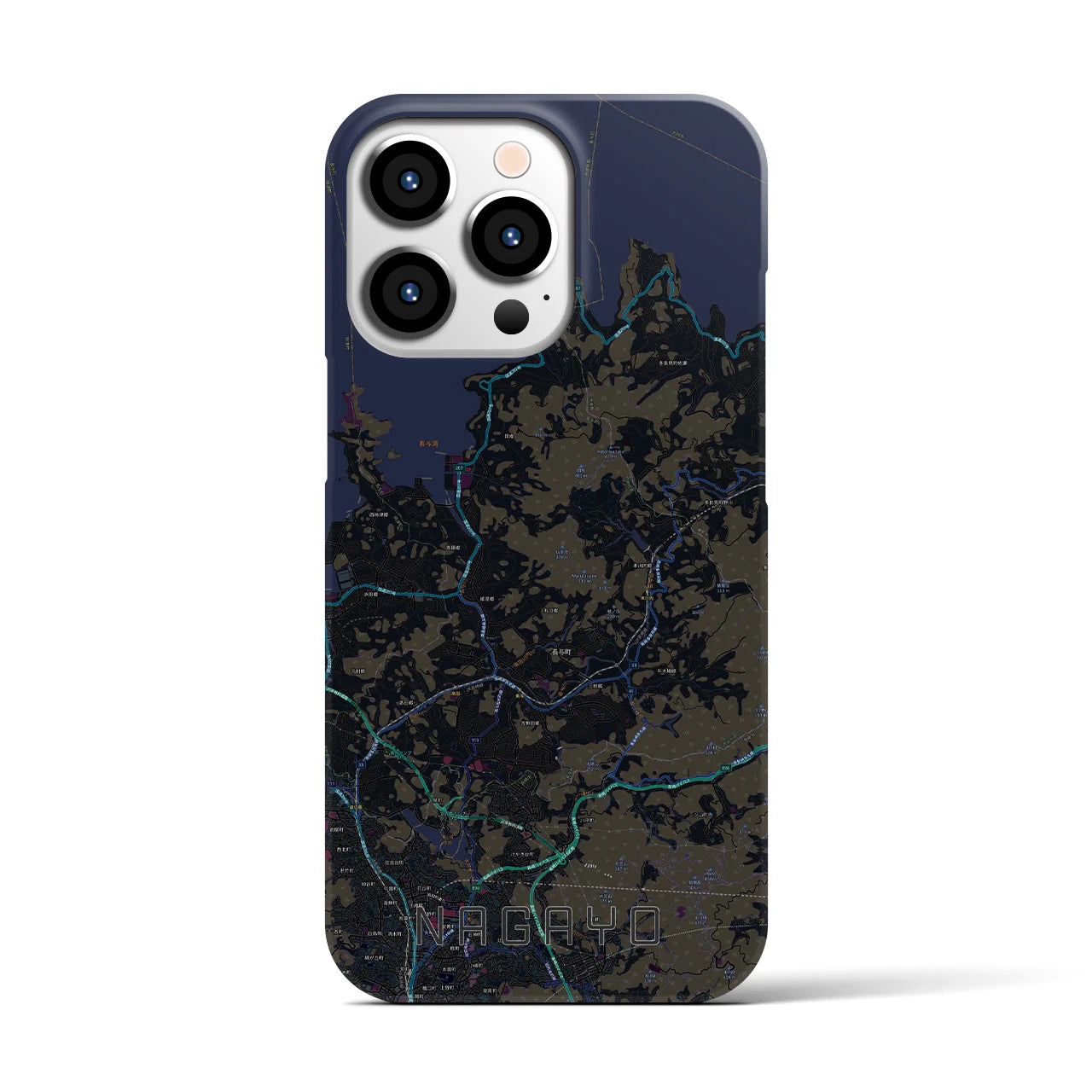 【長与(長崎県)】地図柄iPhoneケース(バックカバータイプ)