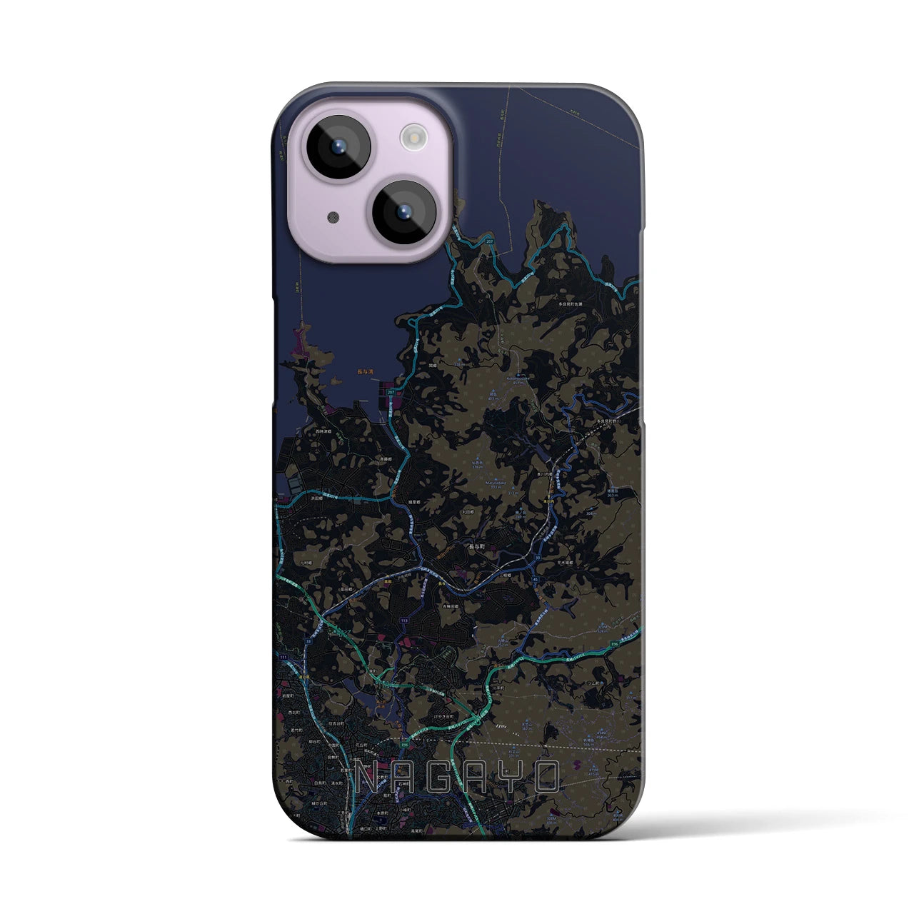 【長与(長崎県)】地図柄iPhoneケース(バックカバータイプ)