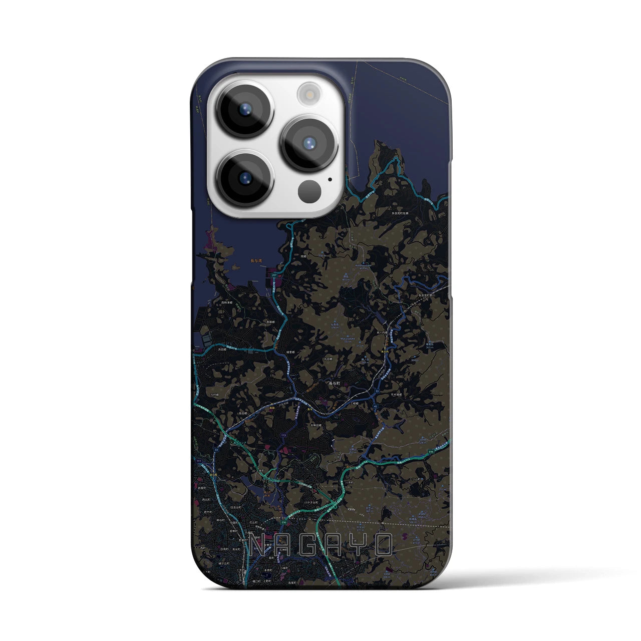 【長与(長崎県)】地図柄iPhoneケース(バックカバータイプ)