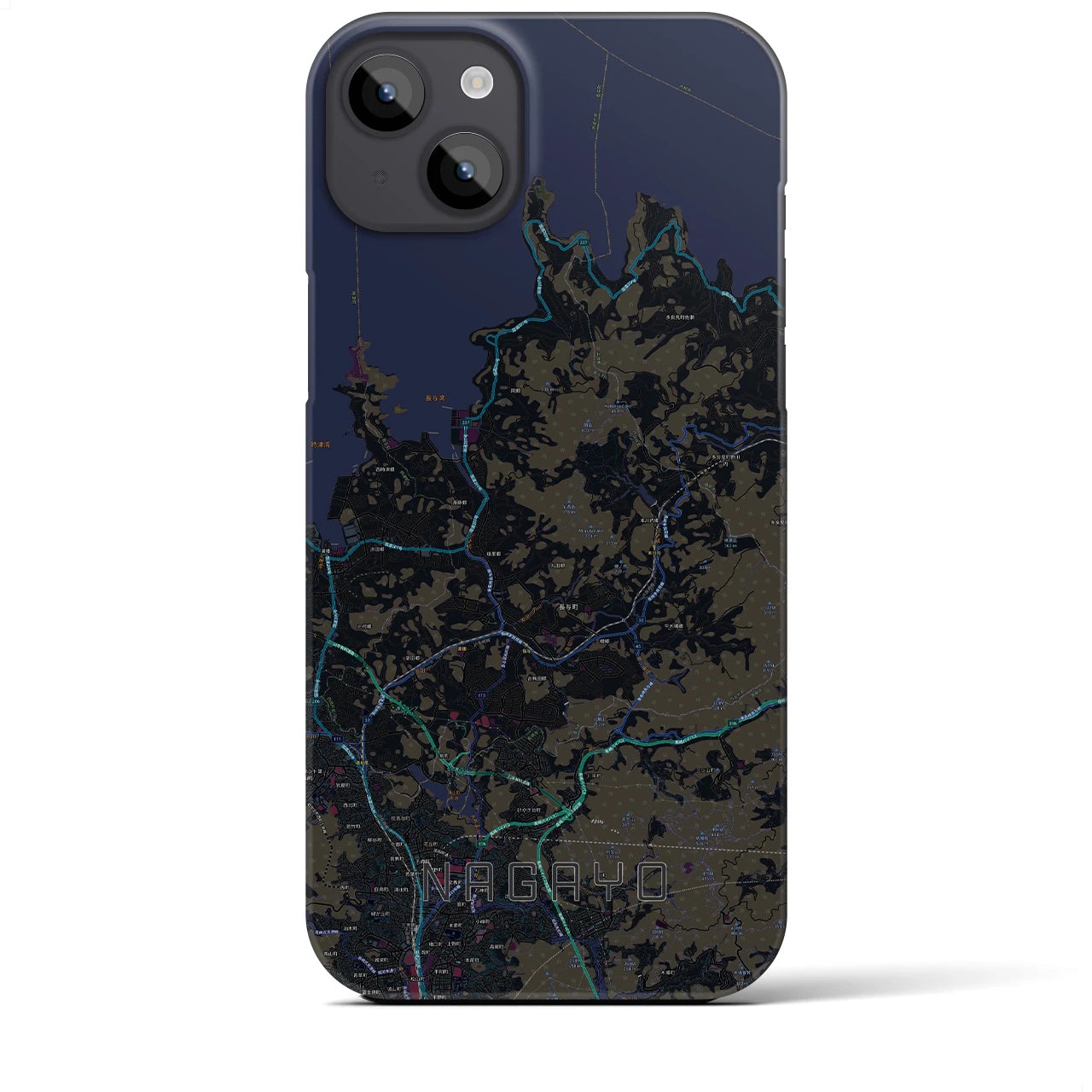 【長与(長崎県)】地図柄iPhoneケース(バックカバータイプ)