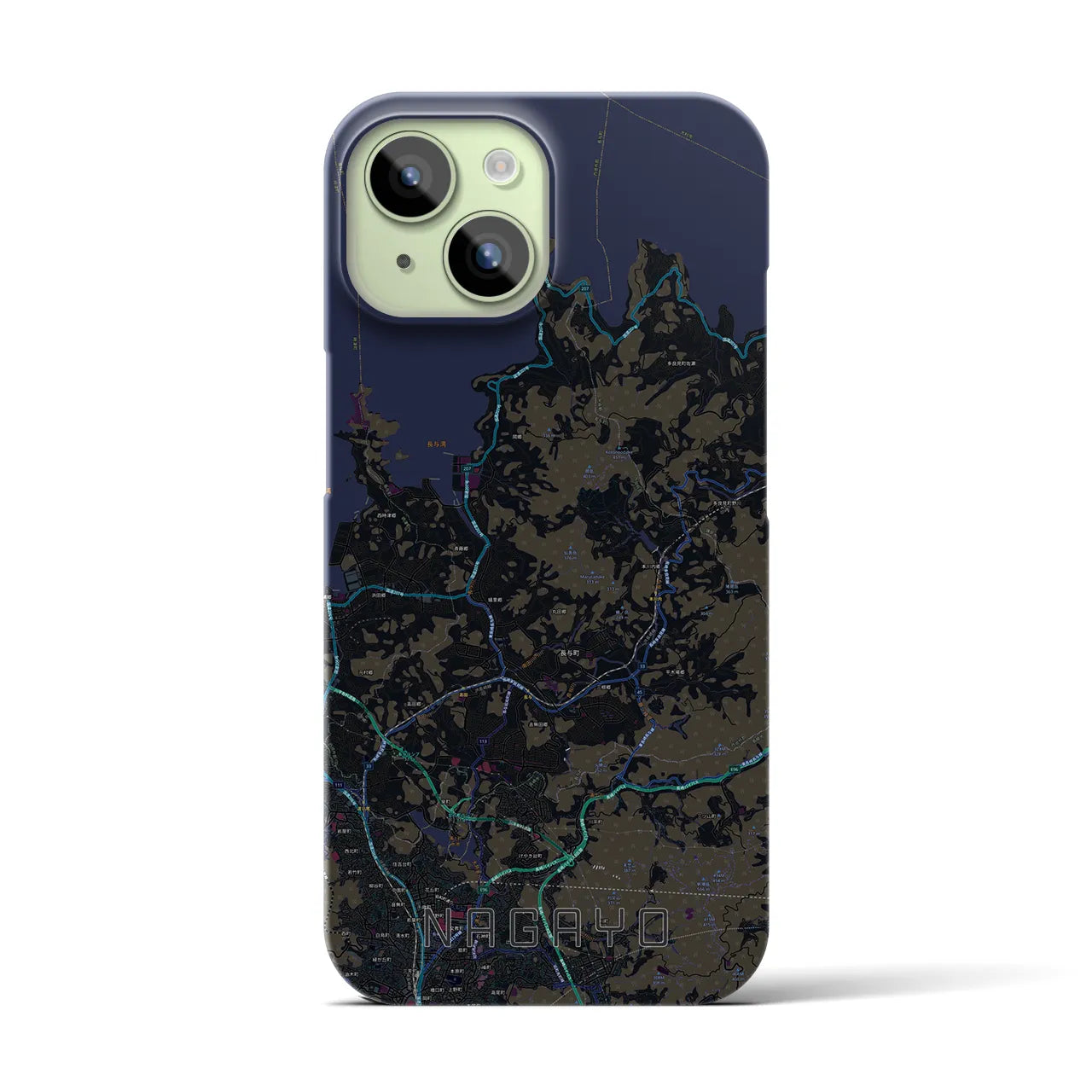 【長与(長崎県)】地図柄iPhoneケース(バックカバータイプ)