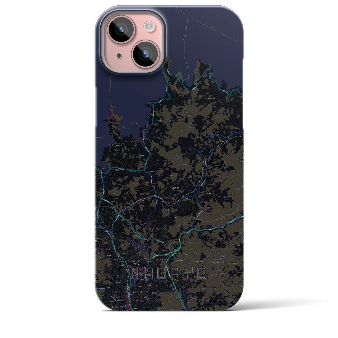 【長与(長崎県)】地図柄iPhoneケース(バックカバータイプ)